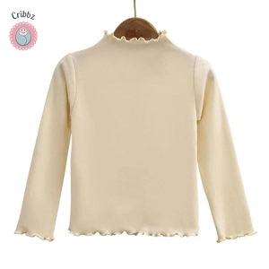 Girls Black Fungus Edge Long Sleeve T-shirt