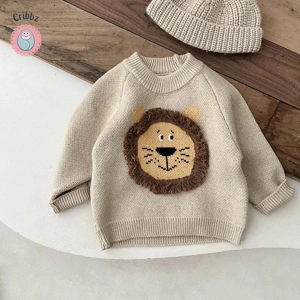 Baby Girl Lion Knit Sweater