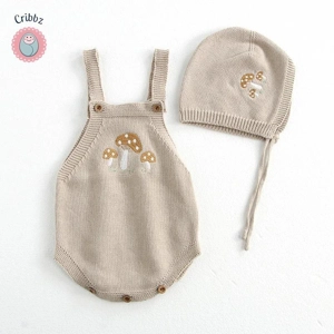 Mushroom Embroidery Baby Cardigan Sweater