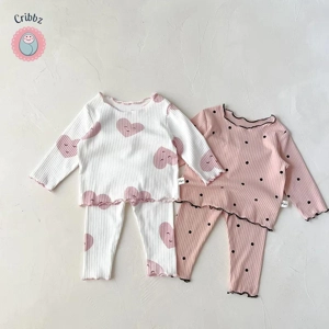 Cute Dot Print Baby Pajama Set