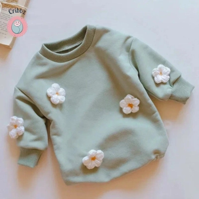 Cloud Sweatshirt Romper for Newborns title=