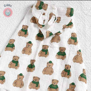 Cotton Cartoon Hooded Baby Bathrobe