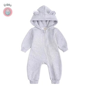 Cozy Baby Winter Fleece Bear Romper
