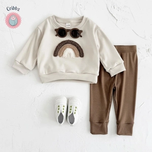 Baby Girl Autumn Rainbow Embroidery Set