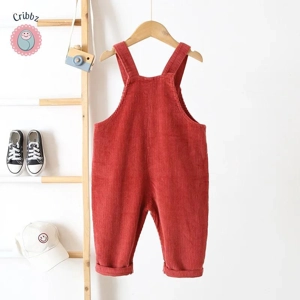 Corduroy Baby Overalls with Front Pocket