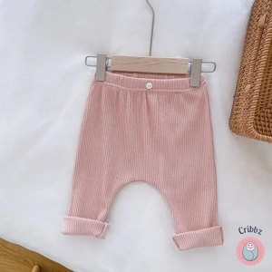 Casual Ribbed Striped Baby Trousers