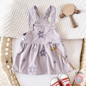 Denim Floral Embroidery Dress for Girls