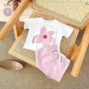 Cartoon Wave T-shirt and Beach Shorts Set