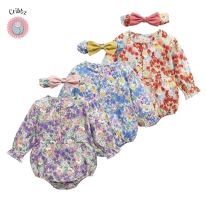 Cute Cotton Baby Girl Bodysuits with Headband