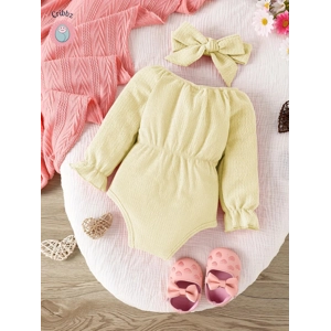 Cute Pink Bow Baby Onesie Set