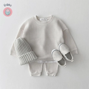 Waffle Cotton Baby Tracksuit Set