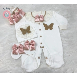 Emerald Gold Baby Bling Romper Set