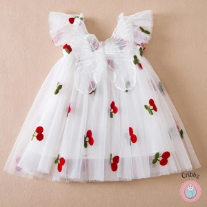 Summer Strawberry Bow Princess Dress
