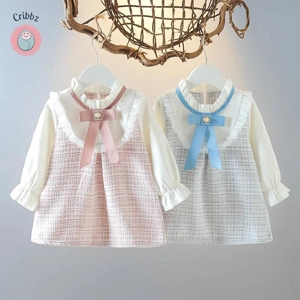 Cute Korean Style Long Sleeve Dress for Girls