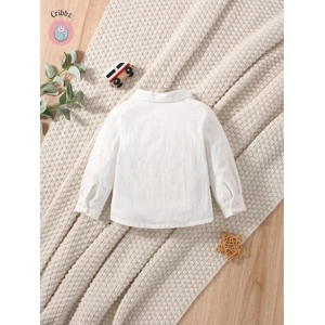 White Dinosaur Cotton Shirt Jacket