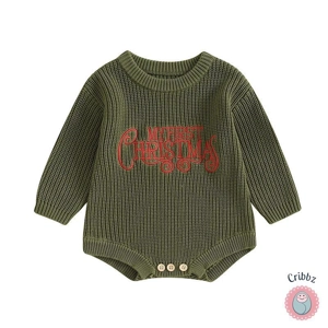 Newborn Christmas Sweater Romper Outfit