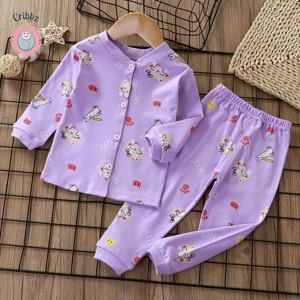 Childrens Cotton Cardigan Pajama Set