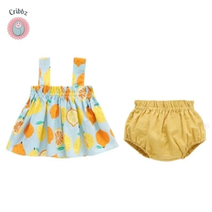 Summer Baby Girl Suspender Top and Shorts Set