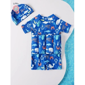 Childrens Cartoon Print Buoyancy Swimsuit