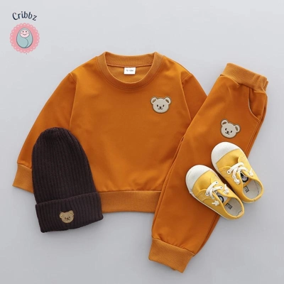 Childrens Bear Head Long Sleeve Set title=
