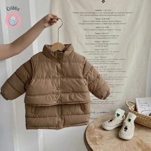 Winter Kids Thick Vest Parka Set