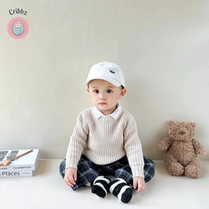 Baby Girls Solid O-Neck Sweater