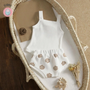Knit Toddler Clothes Set with Shell Print