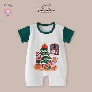 Cartoon Print Baby Boys Summer Romper