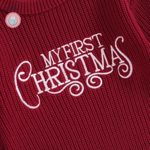 Newborn Christmas Knitted Sweater Romper