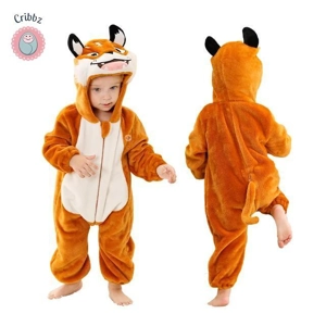 Hooded Flannel Baby Romper Jumpsuit