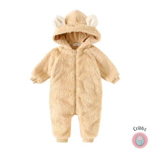 Warm Fleece Toddler Animal Hooded Jumpsuit