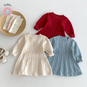 Girls Knitted A-Line Sweater Dress