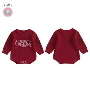 Newborn Christmas Knitted Sweater Romper