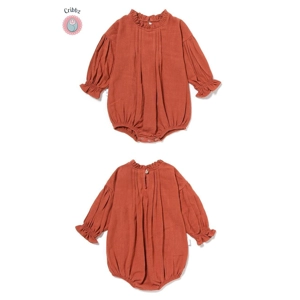 Linen Long Sleeve Baby Bodysuit Outfit