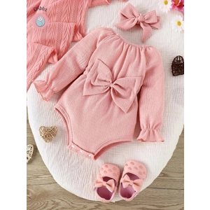 Cute Pink Bow Baby Onesie Set
