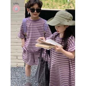 Summer Kids Striped Clothing Set