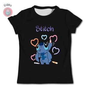 Kawaii Stitch Kids Summer Cartoon Tee