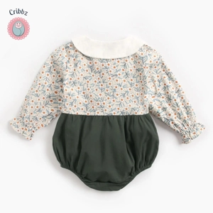Cute Floral Long Sleeve Baby Bodysuits