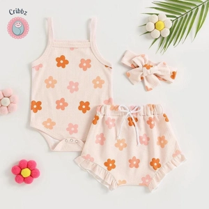 Knit Toddler Clothes Set with Shell Print