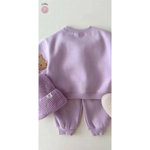 Kids Bear Embroidery Hoodie and Pants Set