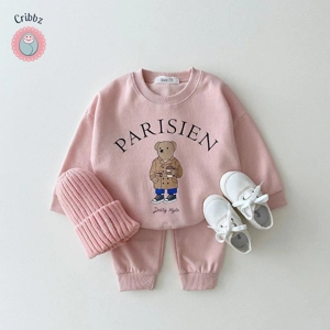 Korea 2023 Baby Casual Hoodie and Pants Set