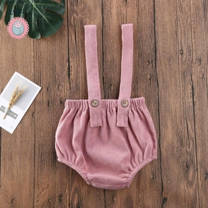 Cute Corduroy Suspender Rompers for Babies