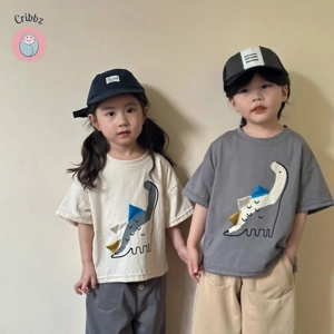 Dinosaur Print Cotton T-Shirt for Kids