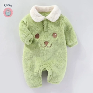 Warm Cartoon Bear Jumpsuit for Infants