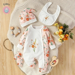 Baby Girls Cartoon Deer Jumpsuit Set