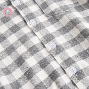 Plaid Cotton Long Sleeve Baby Bodysuit