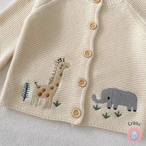 Cute Embroidered Cotton Cardigan for Girls