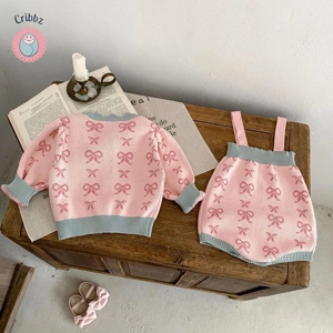 Autumn Knitted Bodysuit for Baby Girls