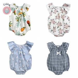 Summer Cotton Baby Girl Bodysuit Set