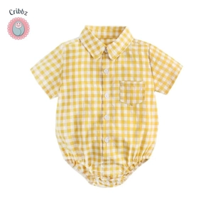 Cotton Baby Boy Short Sleeve Bodysuits